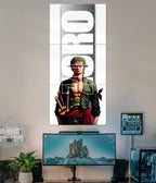 Roronoa Zoro White Split Poster | One Piece Anime Wall Art Main Image - Everanta