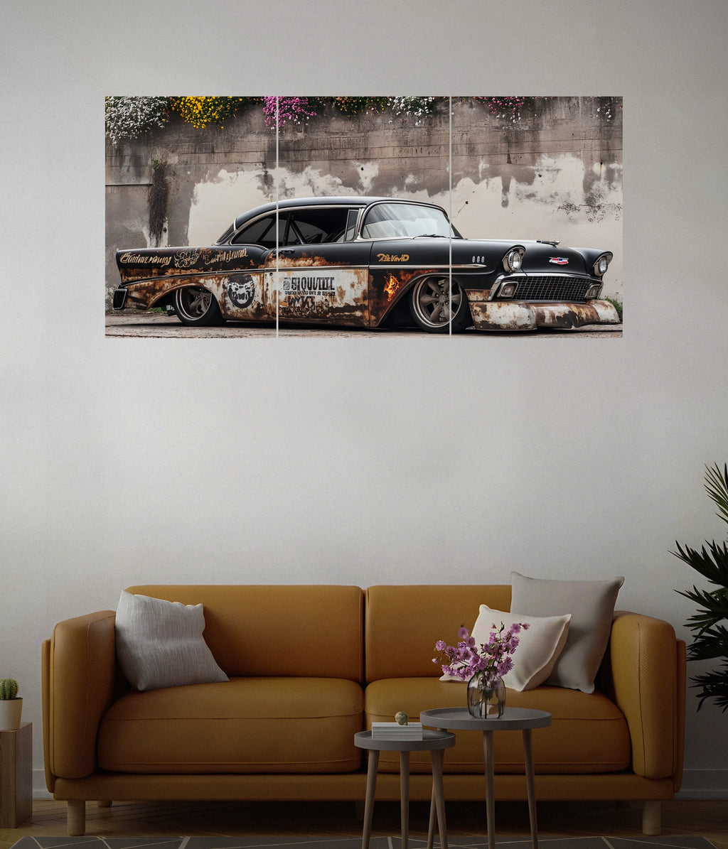 Rustic Chevy Classic – Vintage Car Split Poster