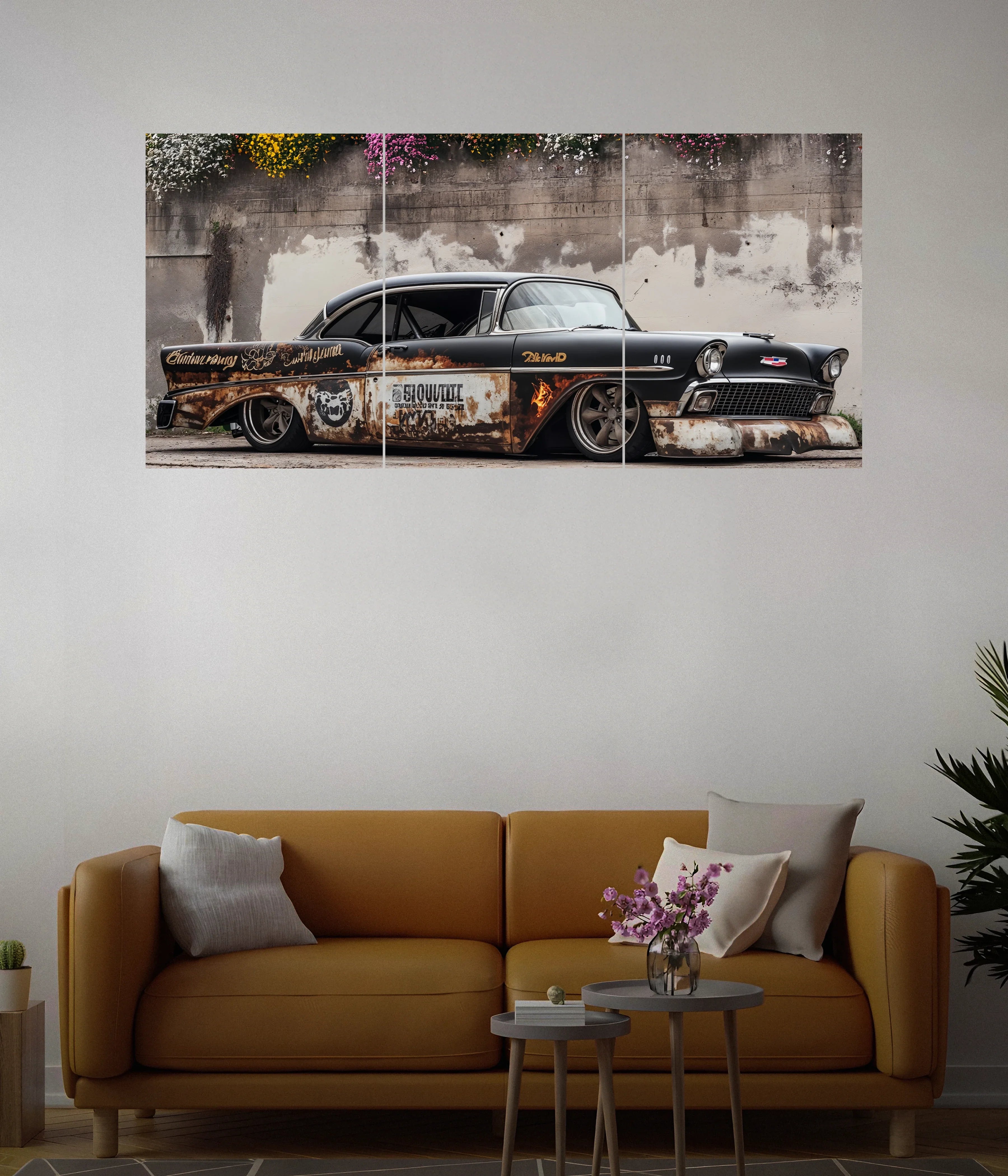 Rustic Chevy Classic – Vintage Car Split Poster