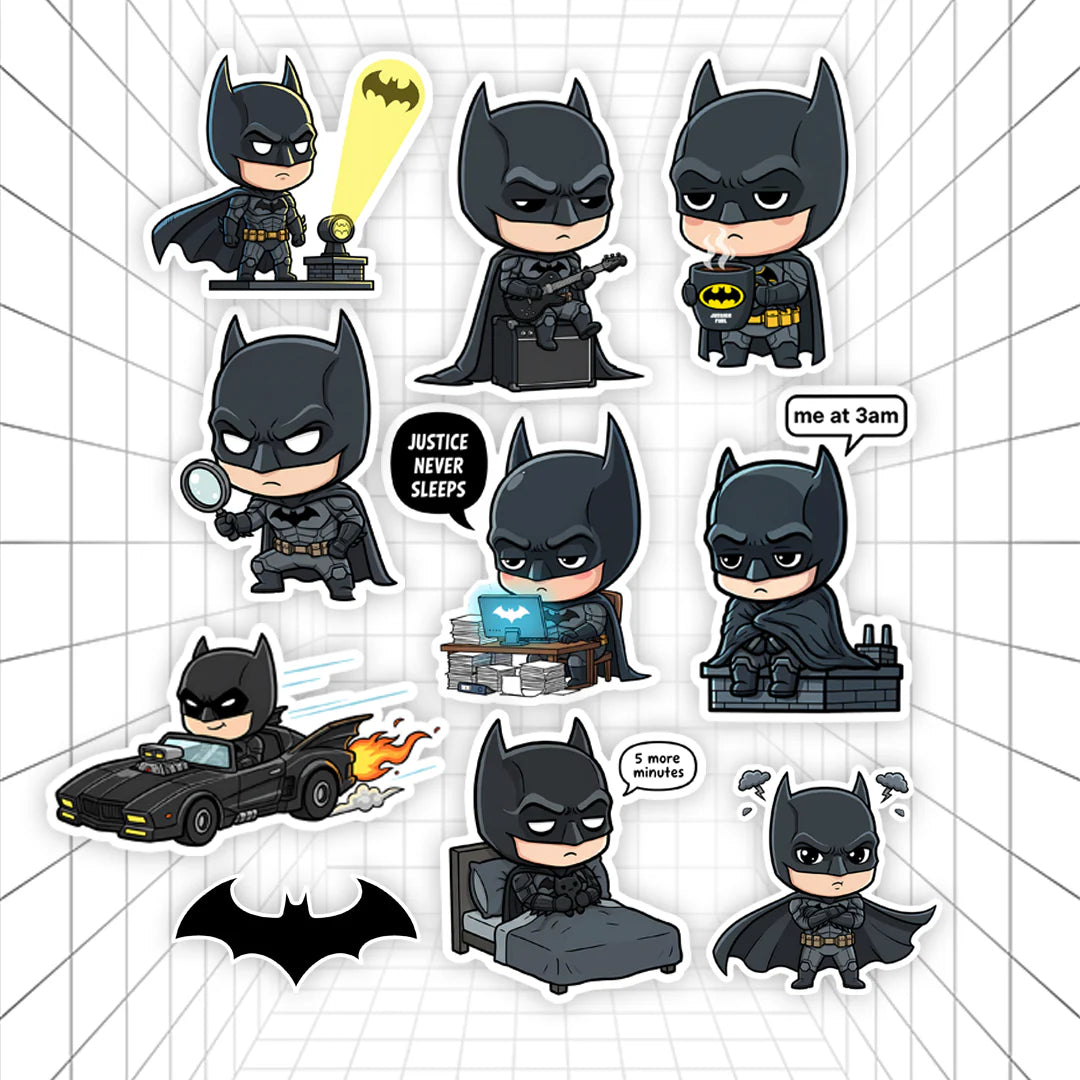 Chibi Batman Stickers #01 | Stickerized | 10 Stickers