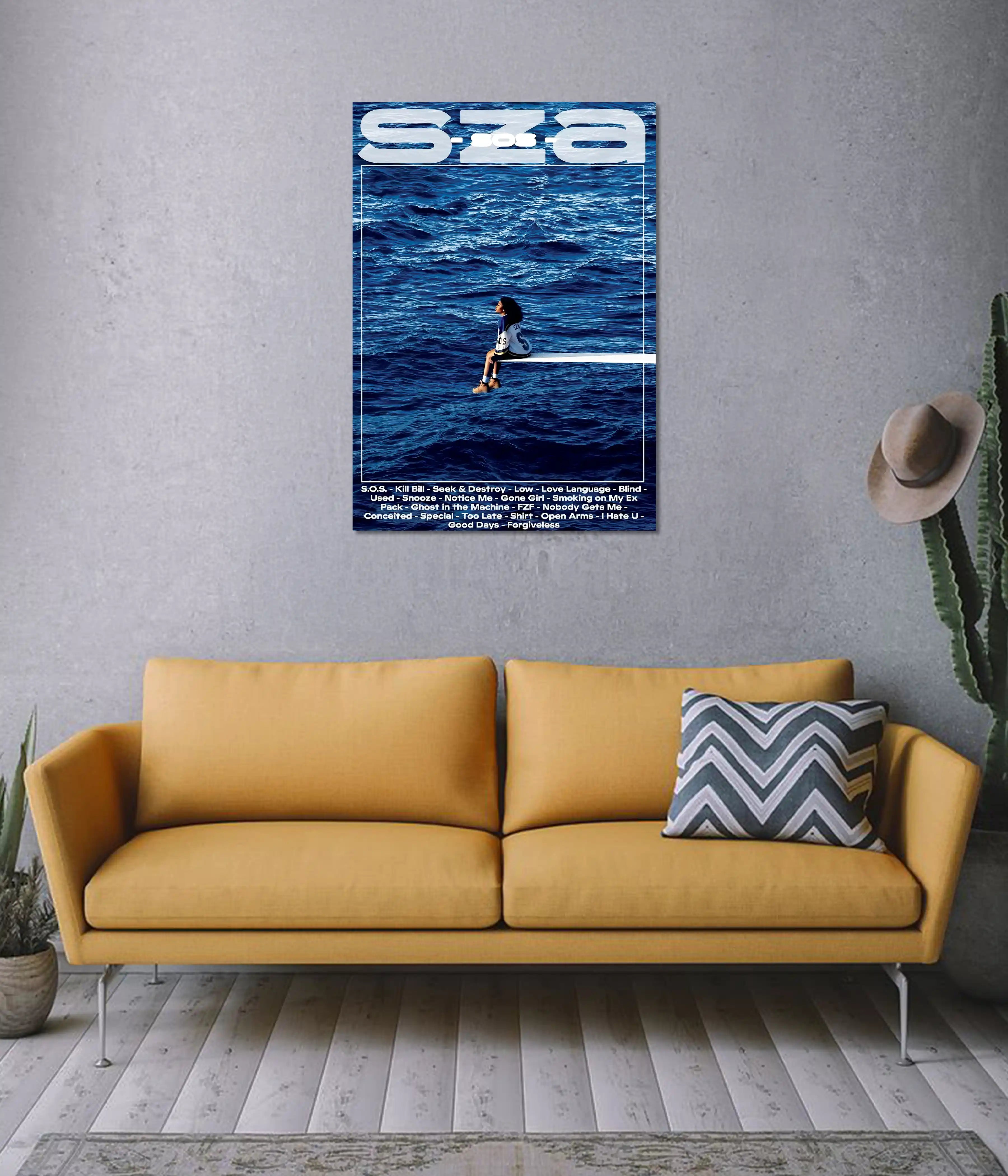 SZA SOS Ocean Aesthetic Wall Poster
