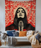 Sacred Surrender Devotional Prayer Wall Tapestry