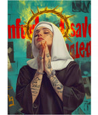 Saint in Ink – Modern Nun Aesthetic Poster Main Image - Everanta
