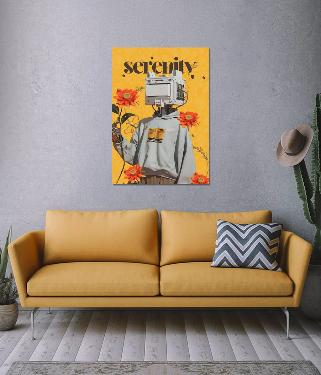 Serenity Poster – Futuristic Floral Aesthetic Wall Art