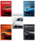 5 Piece Supercars Posters Set