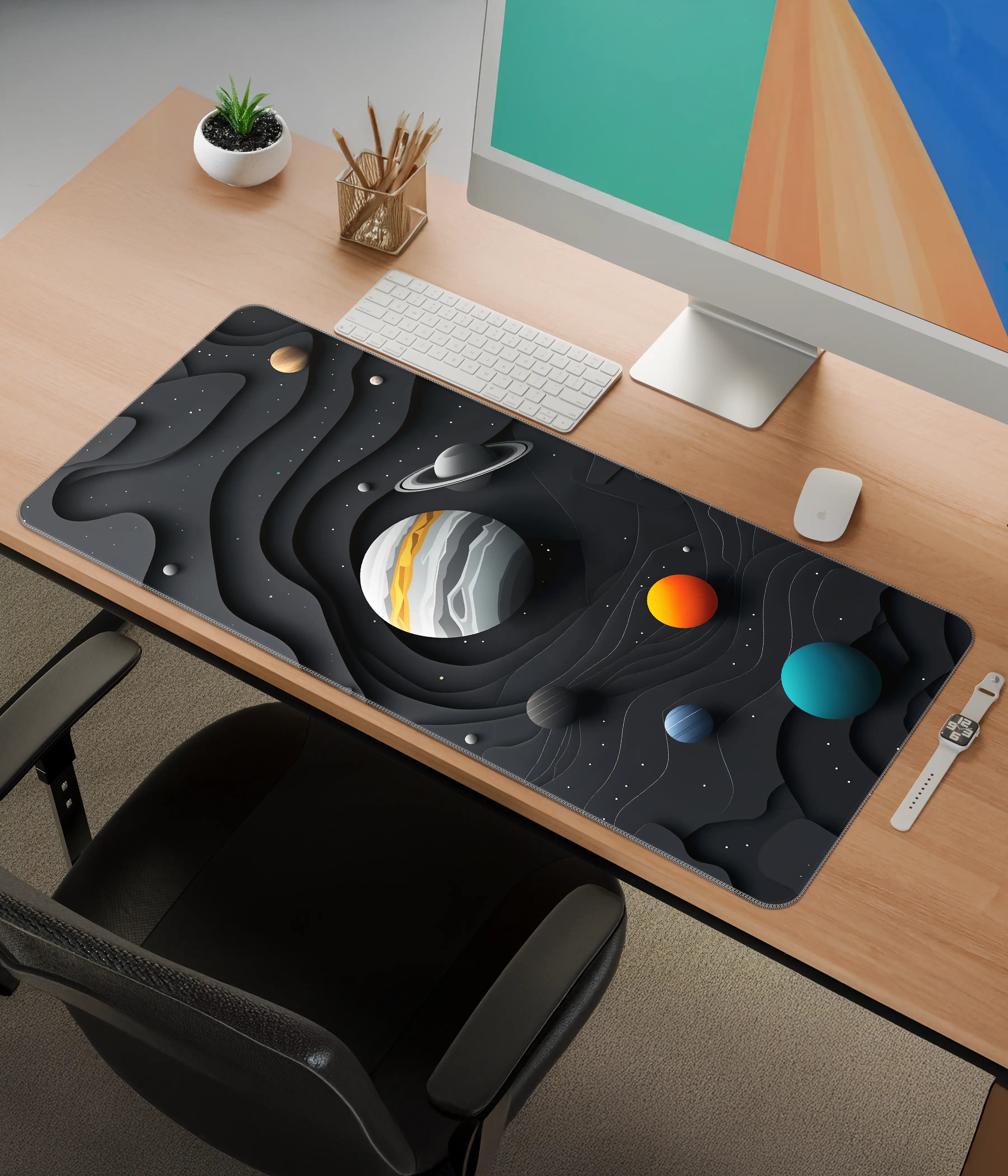 Solar System Desk Mat – Extended Gaming & Office Mouse Pad