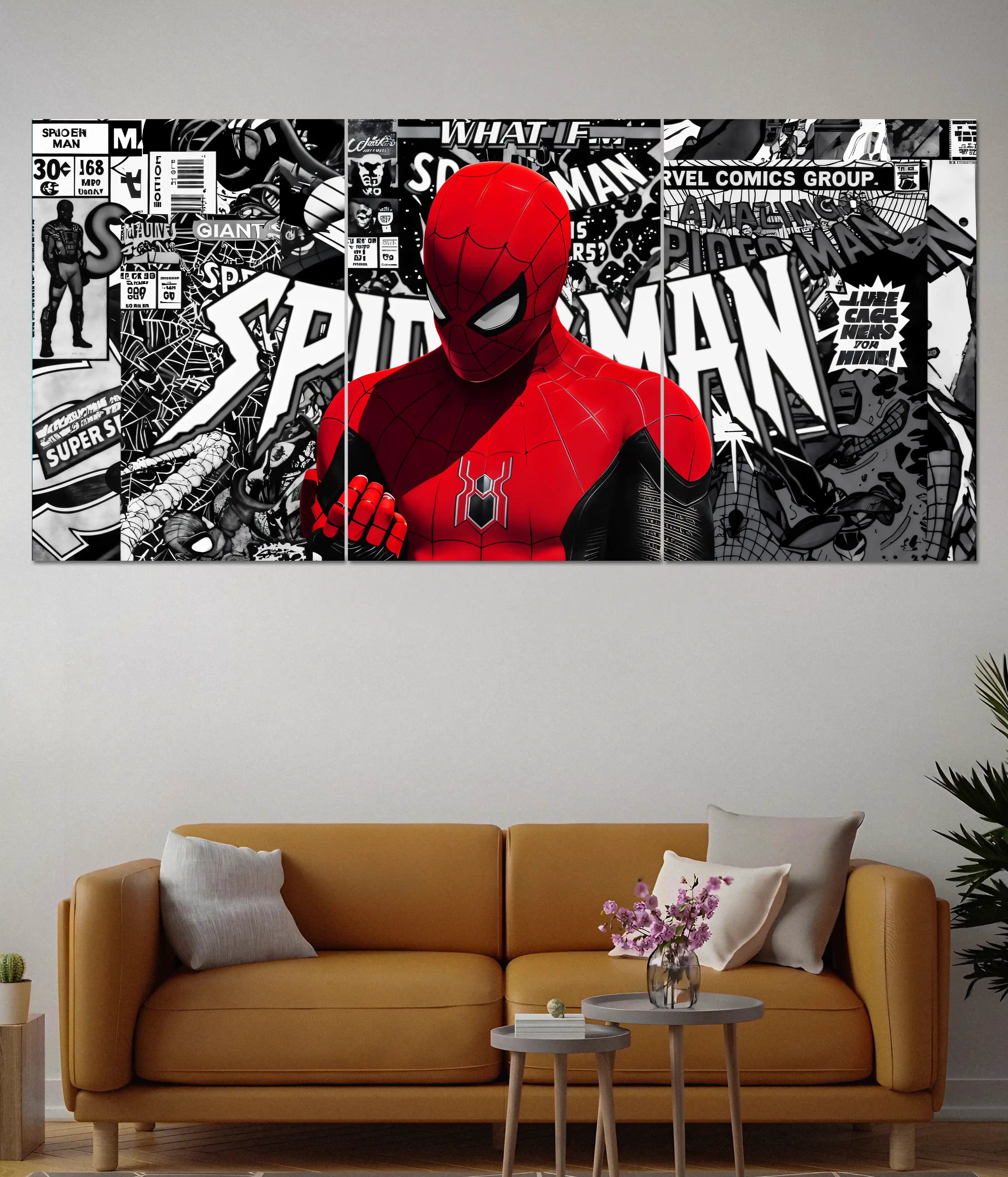 Spider-Man Comic Noir Split Poster