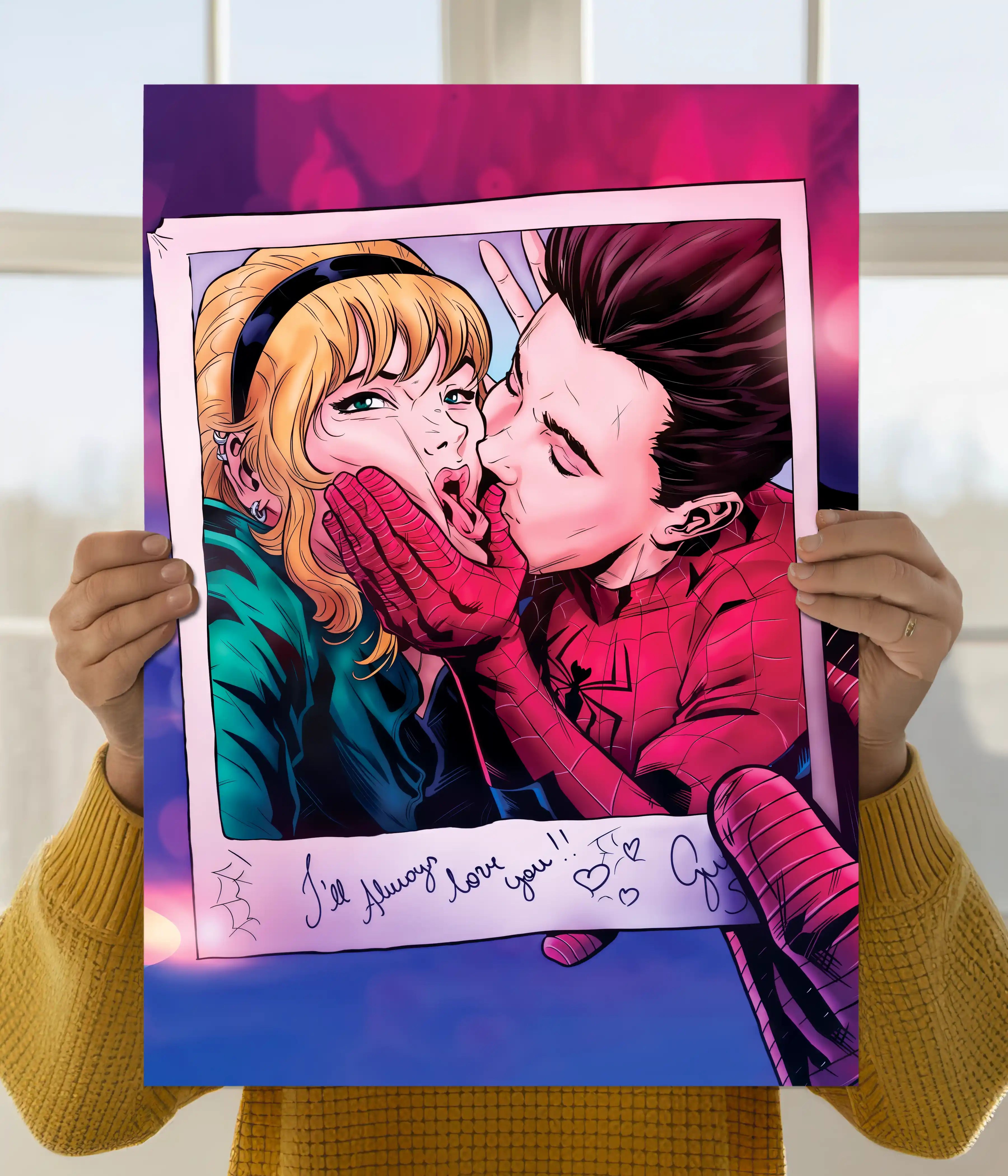 Spider-Man & Gwen Love Comic Art Poster Main Image - Everanta