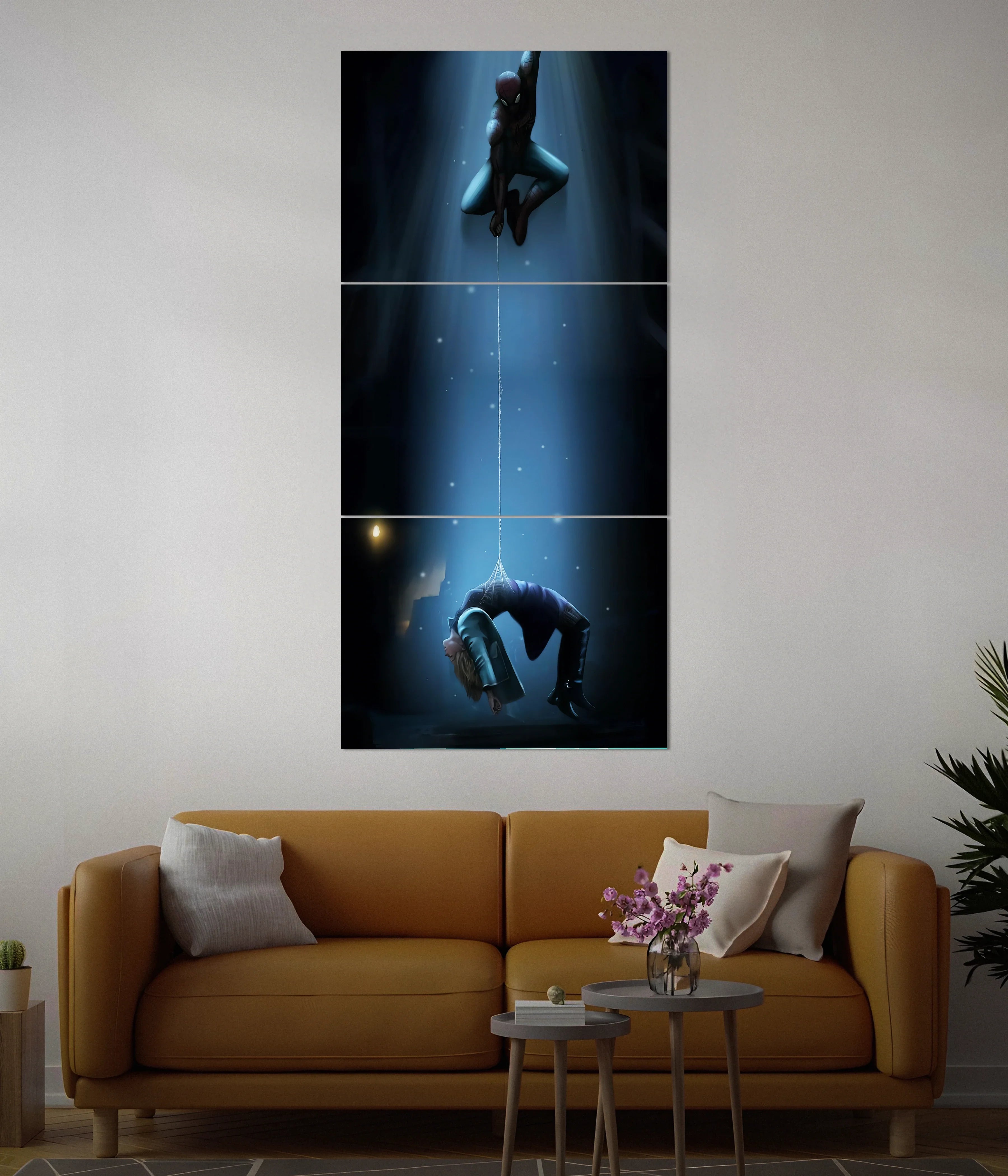 Spider-Man's Fall – Emotional Superhero Split Poster