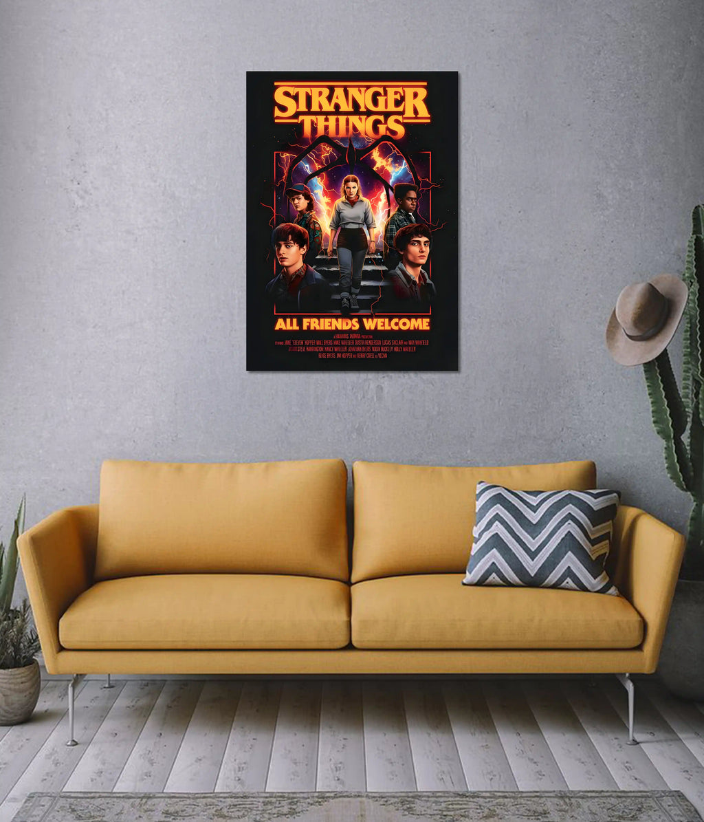 Stranger Things All Friends Welcome Poster