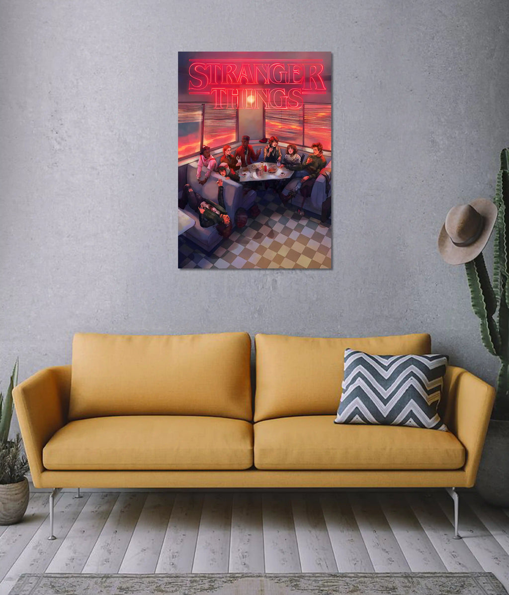 Stranger Things Friends at Diner Wall Poster