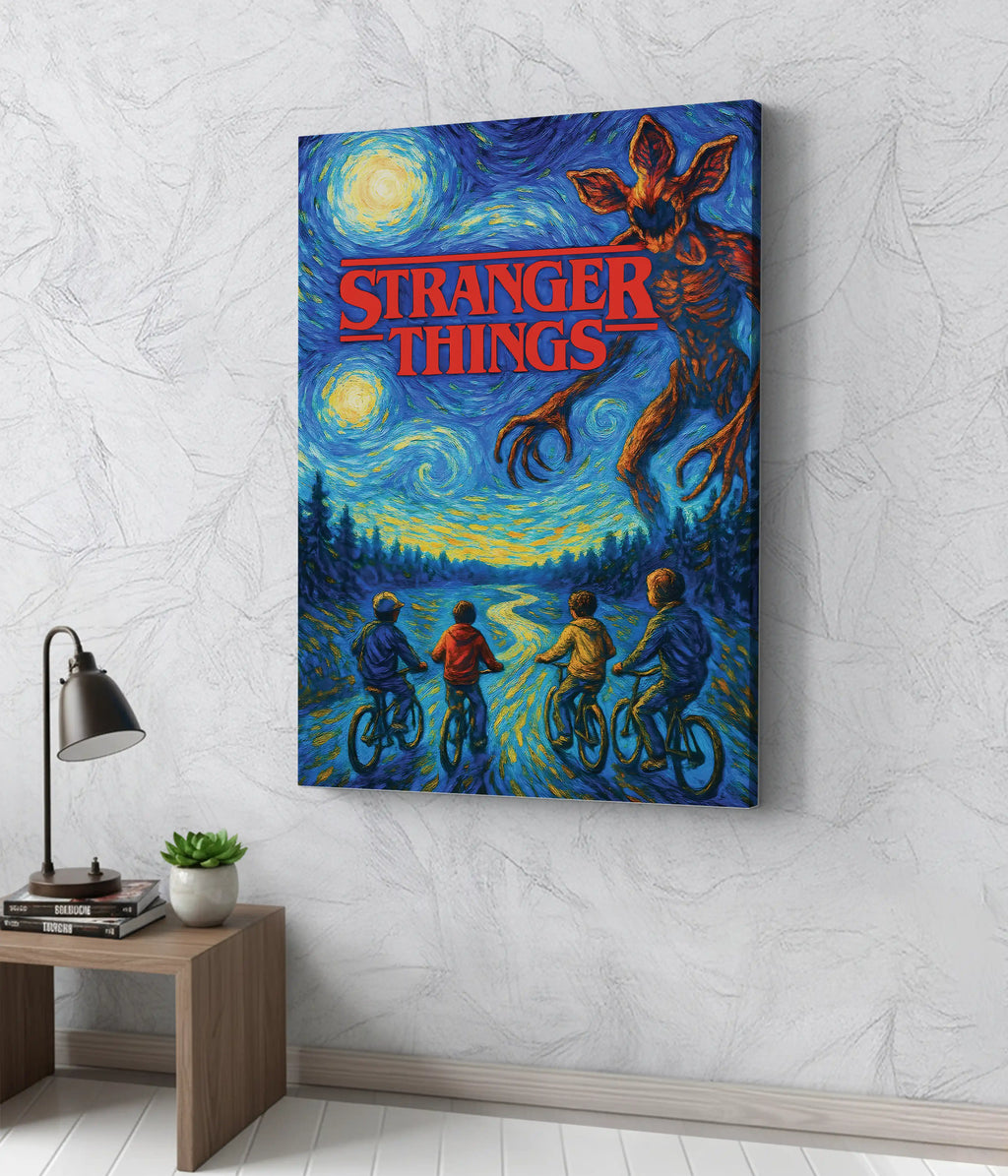 Stranger Things Starry Night Aesthetic Canvas Print