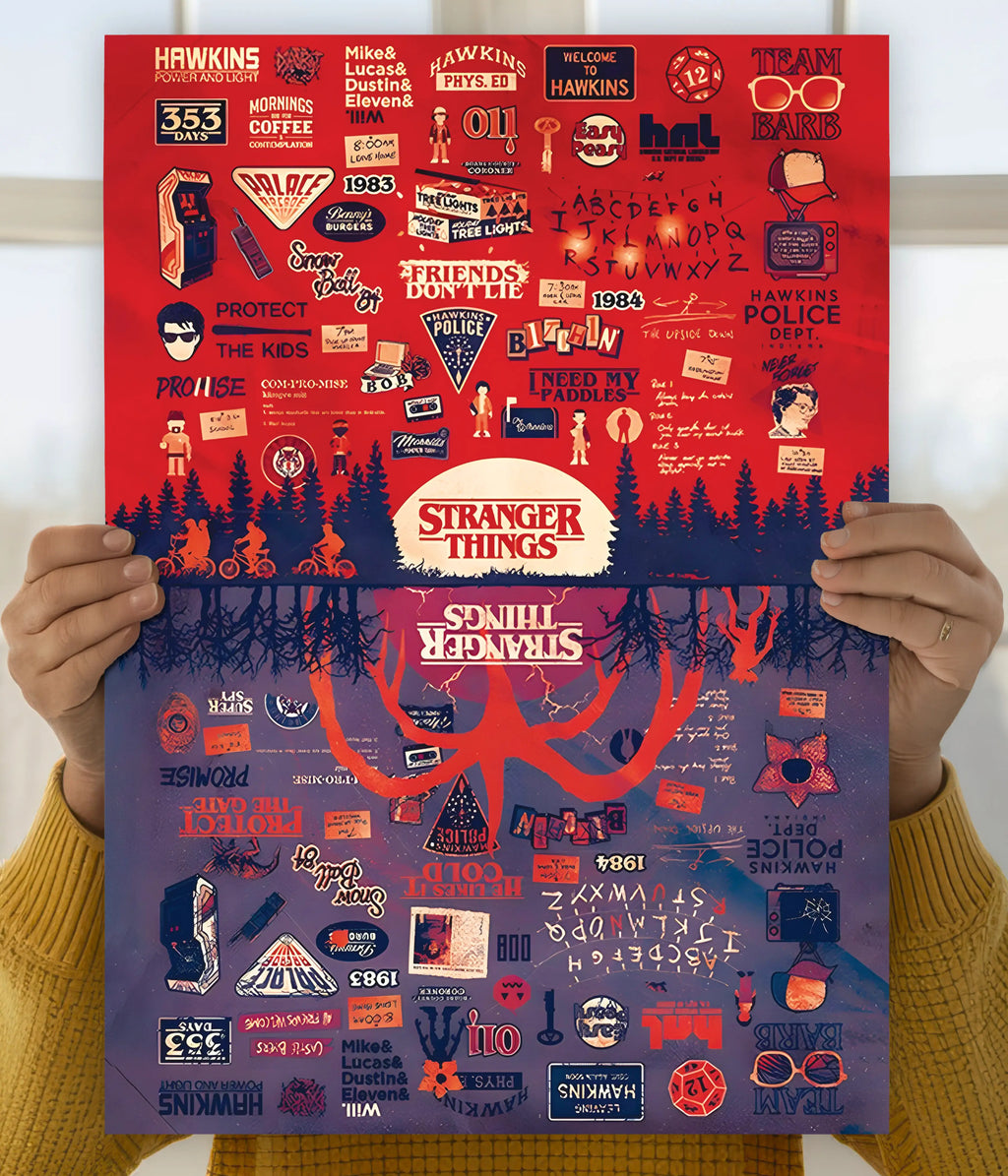 Stranger Things World – Hawkins Retro Wall Poster Main Image - Everanta
