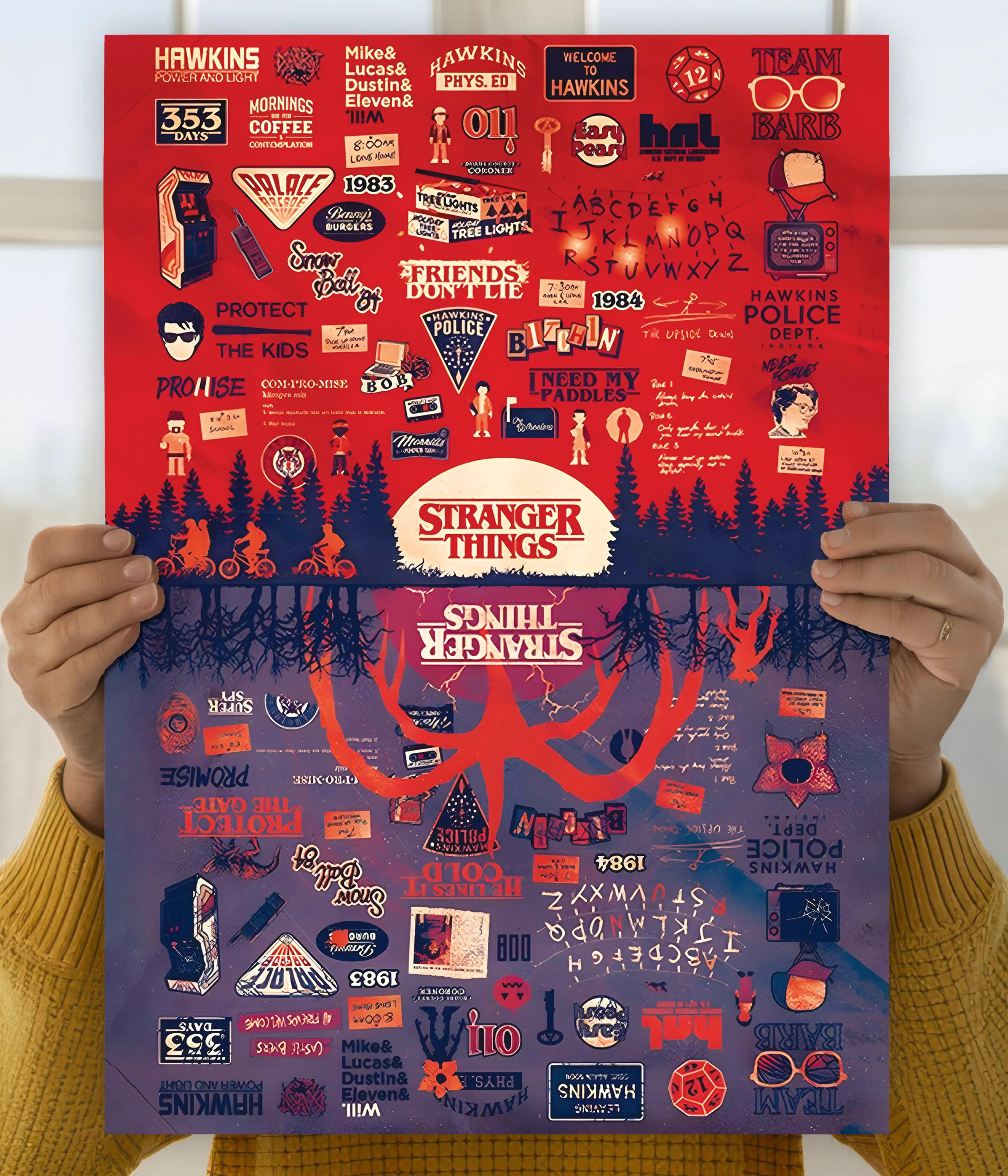 Stranger Things World – Hawkins Retro Wall Poster Main Image - Everanta