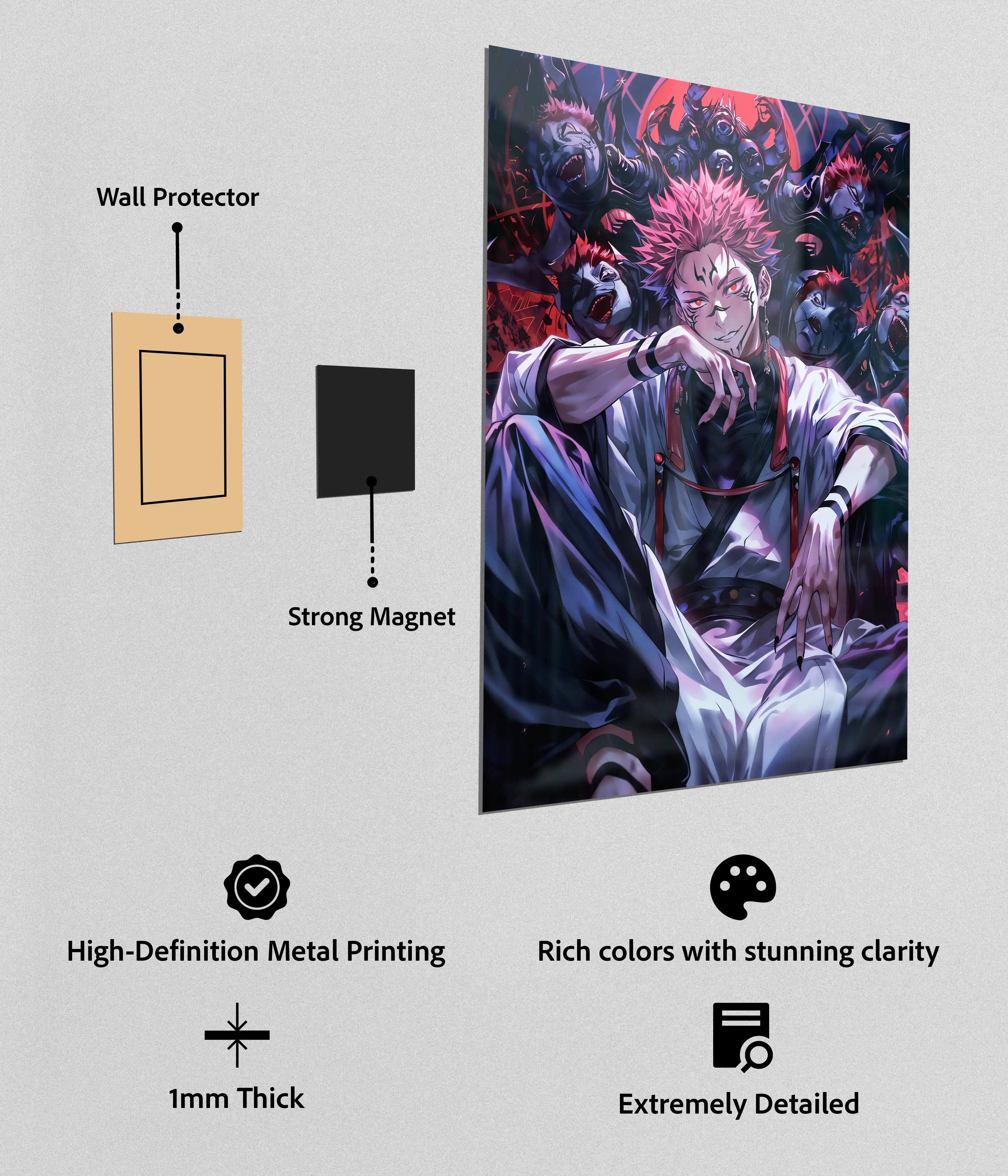 Sukuna – King of Curses Anime Metal Poster
