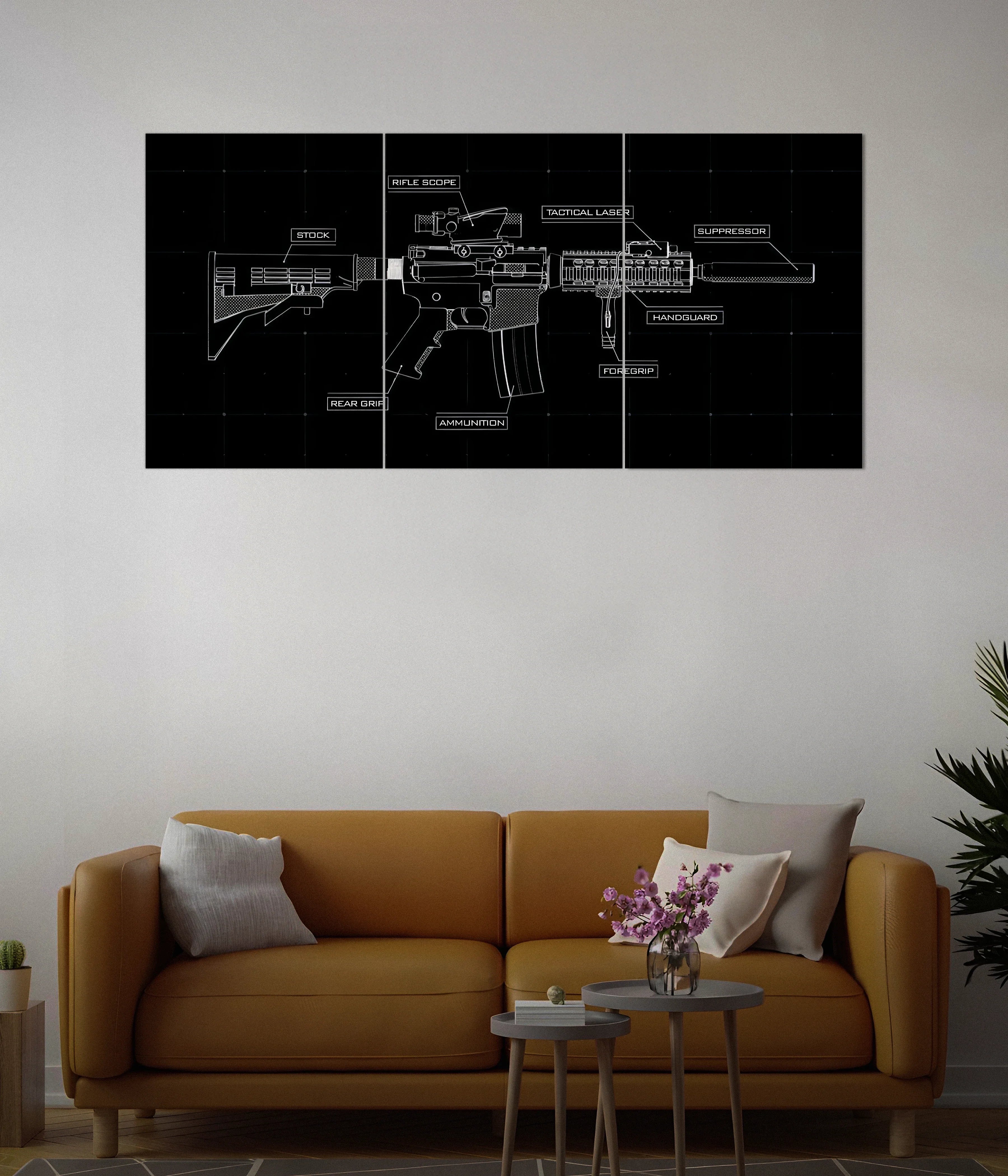 Tactical Weapon Blueprint – Gaming Split Poster