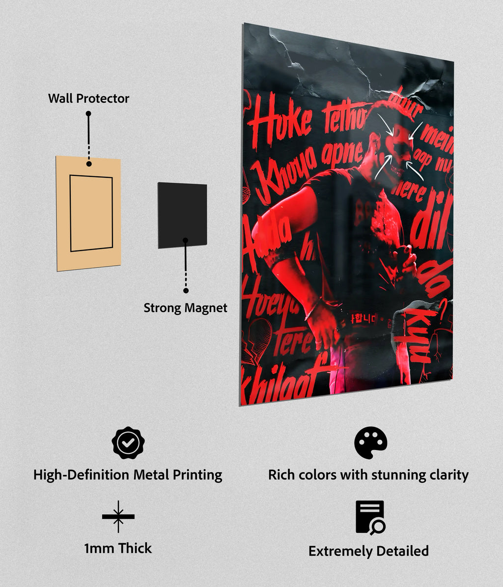 Talwiinder – Raw Red Energy Premium Metal Poster