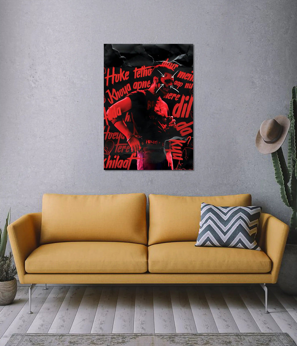 Talwiinder Red Aesthetic Wall Poster