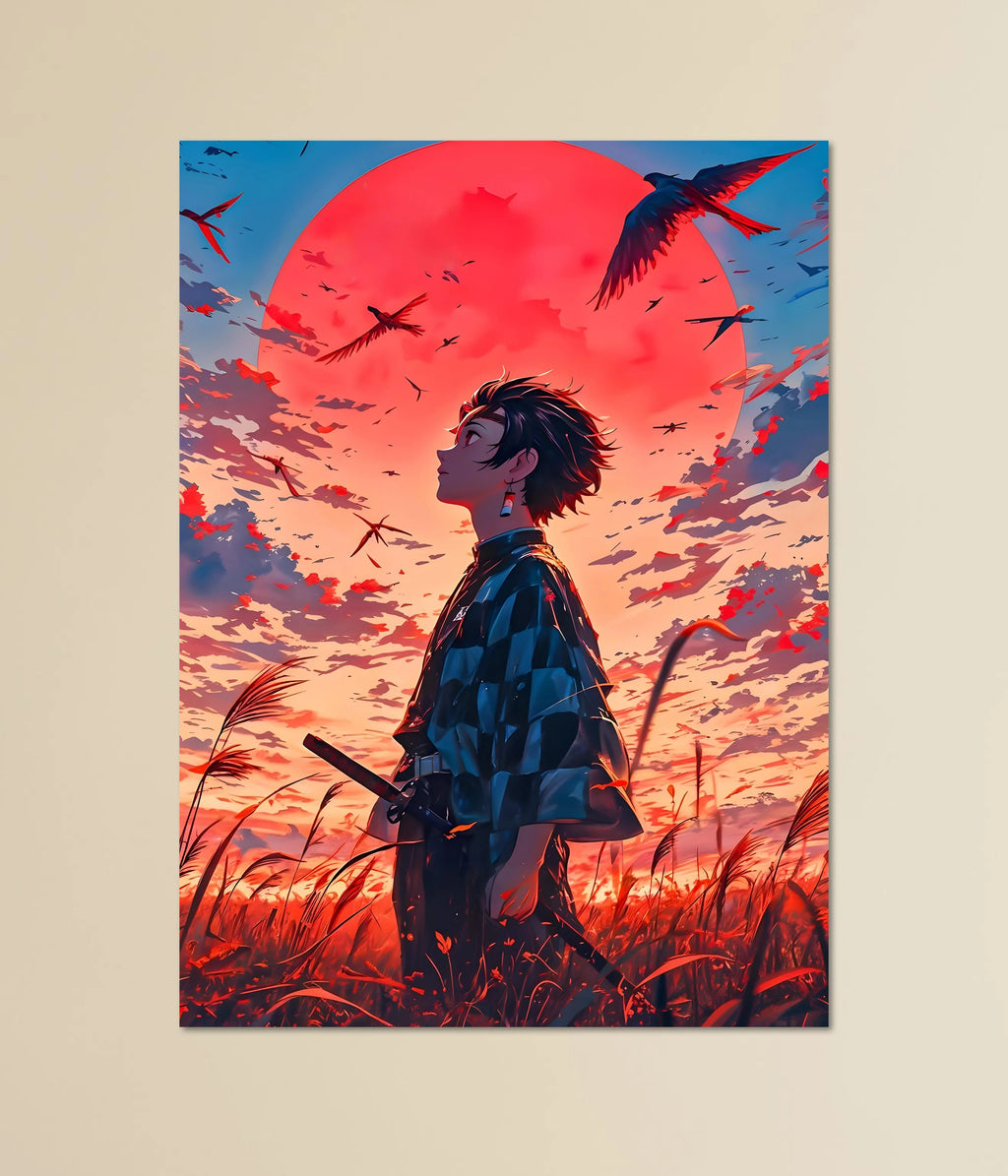 Tanjiro Kamado – Sunset Resolve Demon Slayer Poster