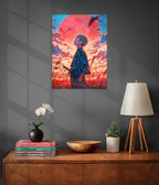 Tanjiro Kamado Sunset Resolve Metal Poster