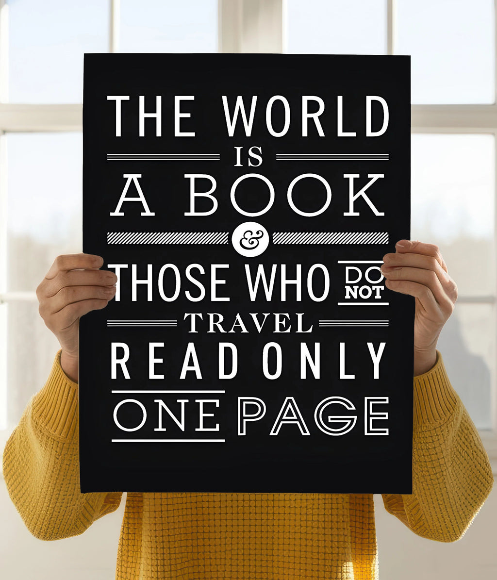 The World Is a Book – Travel Quote Poster for Nature Lovers