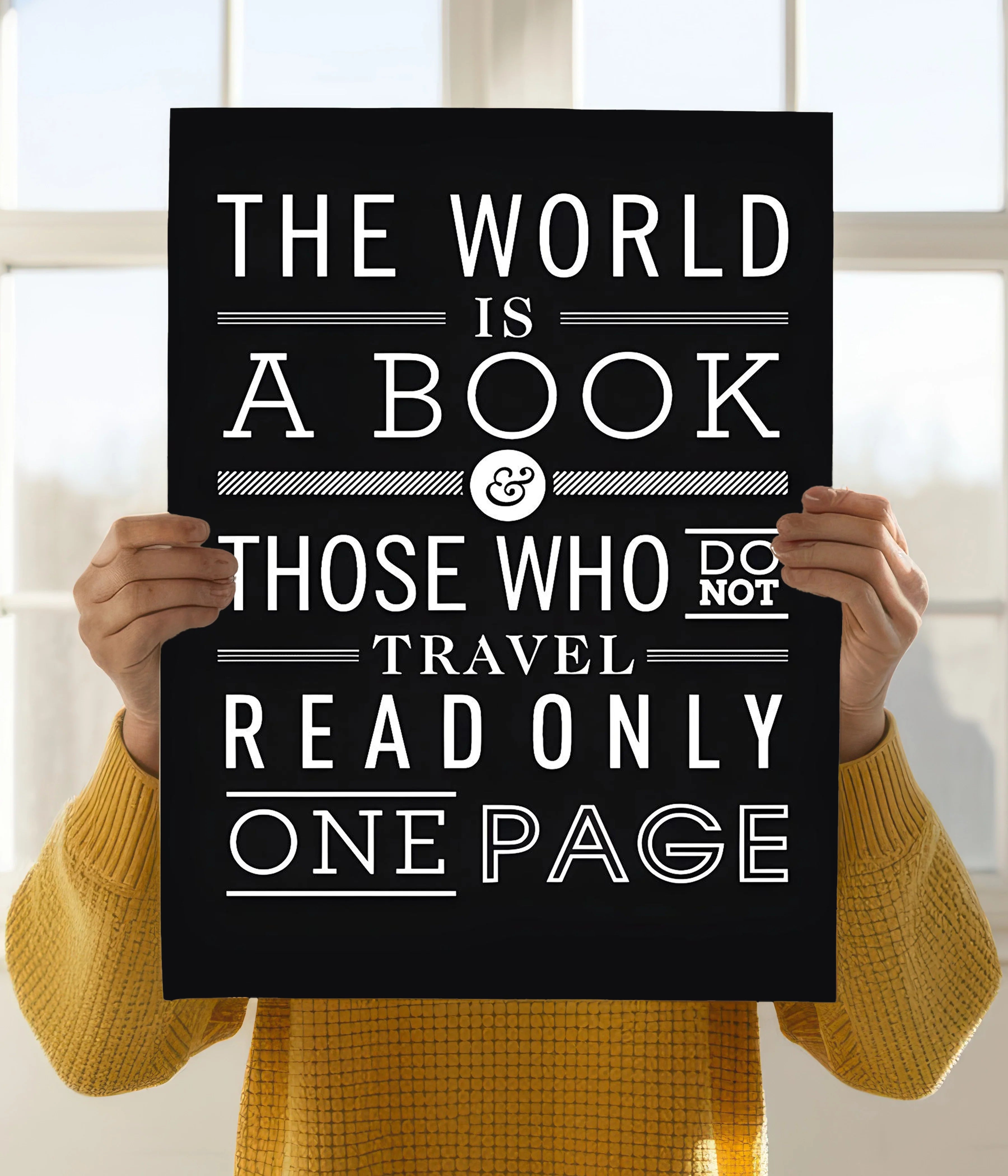 The World Is a Book – Travel Quote Poster for Nature Lovers