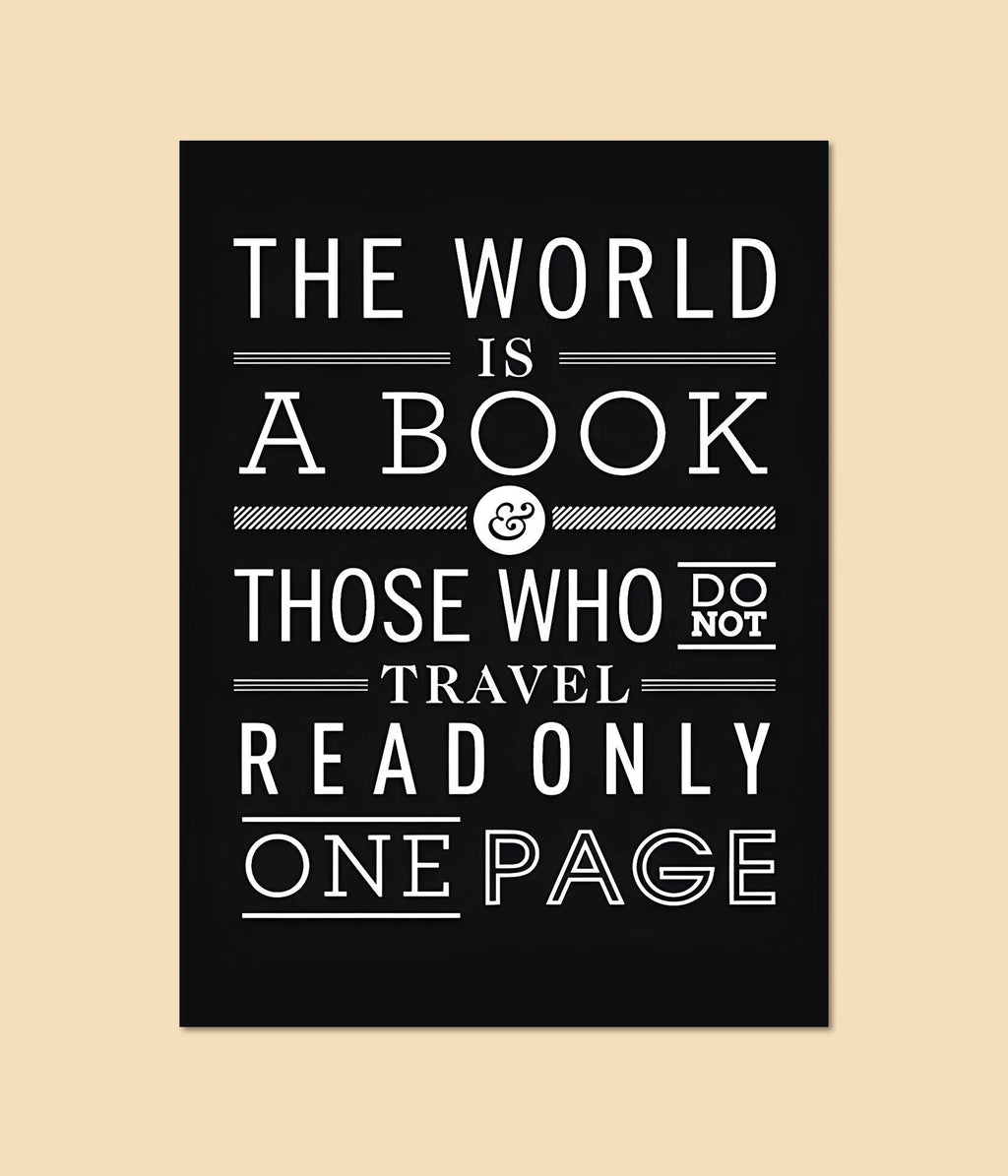 The World Is a Book – Travel Quote Poster for Nature Lovers Main Image - Everanta