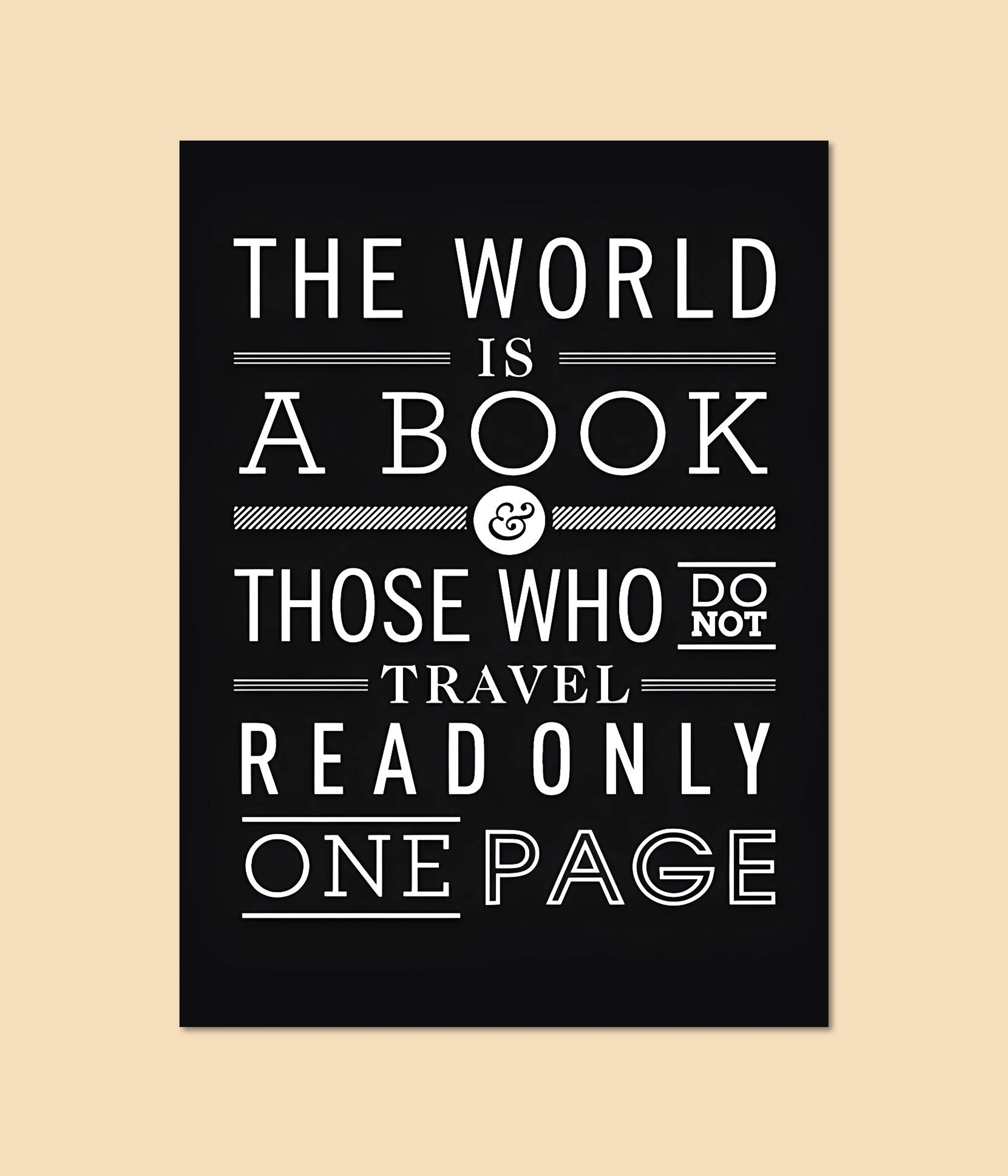 The World Is a Book – Travel Quote Poster for Nature Lovers Main Image - Everanta