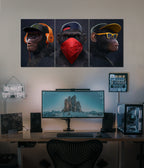 Three Wise Monkeys – Modern Urban Split Wall Poster Main Image - Everanta