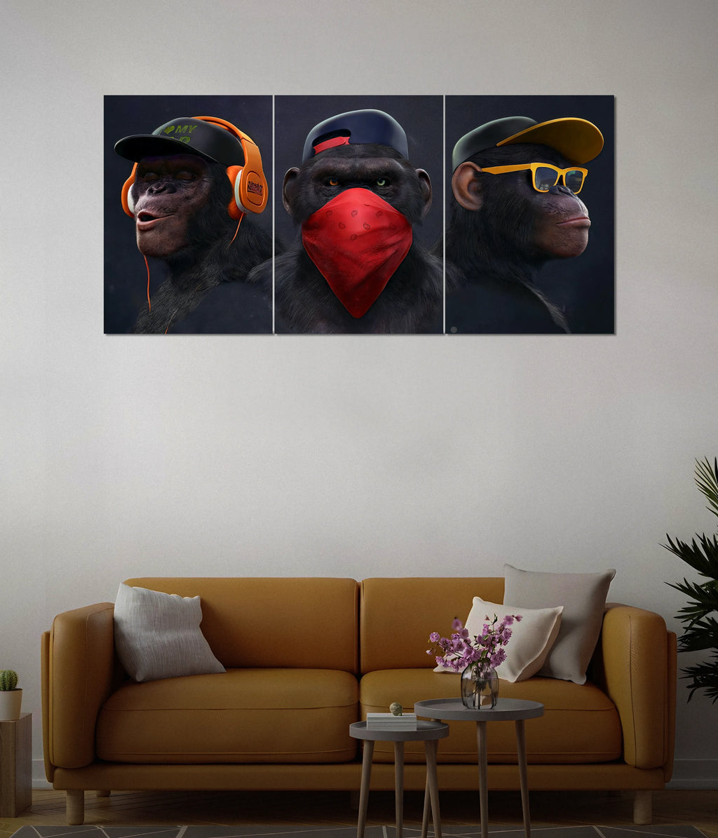 Three Wise Monkeys – Modern Urban Split Wall Poster