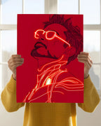 Tony Stark Glow – Iron Man Neon Art Poster