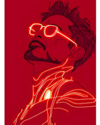 Tony Stark Glow – Iron Man Neon Art Poster Main Image - Everanta