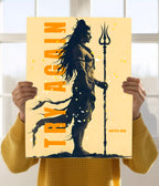Try Again with Lord Shiva – Powerful Devotional Wall Poster