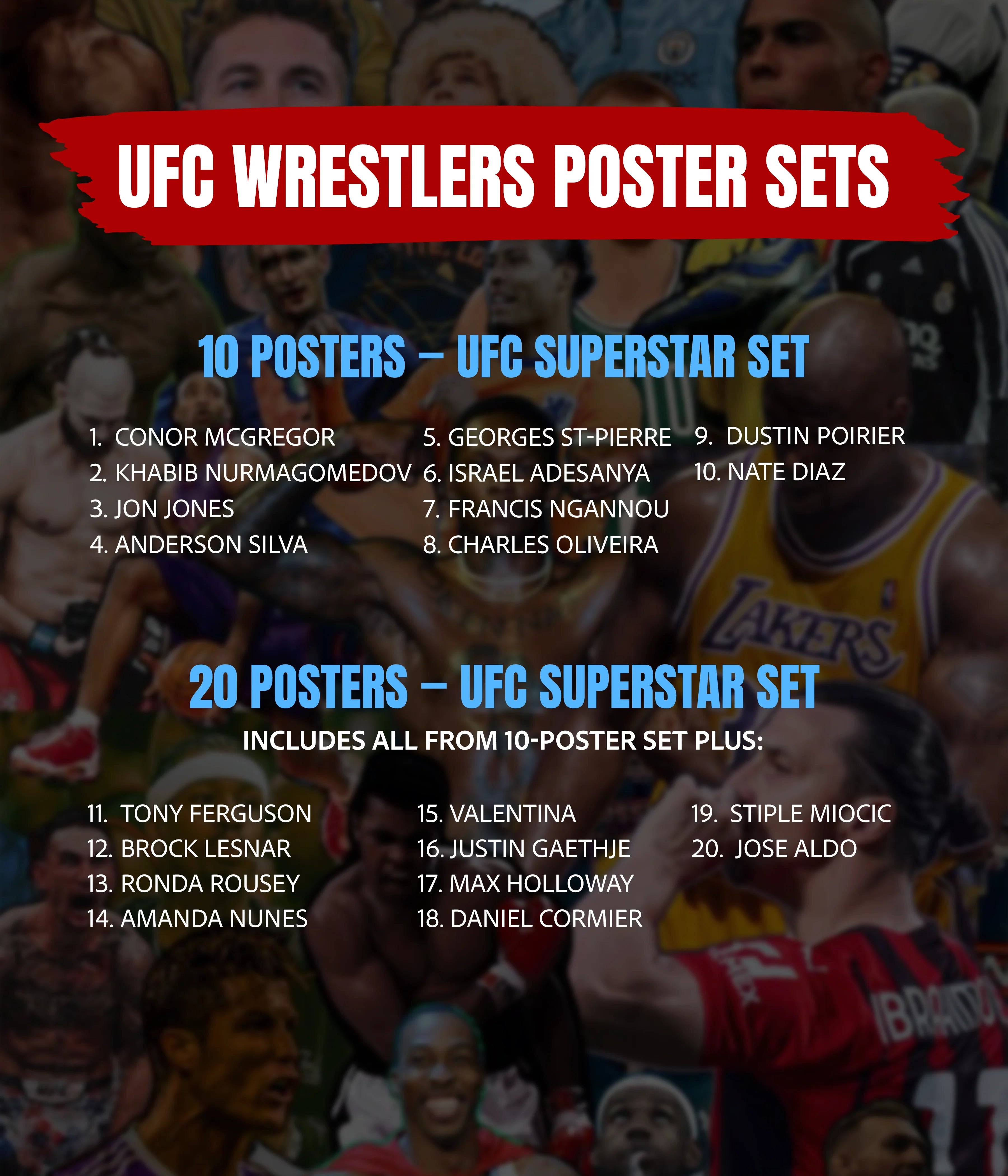 UFC Fighters Poster Set
