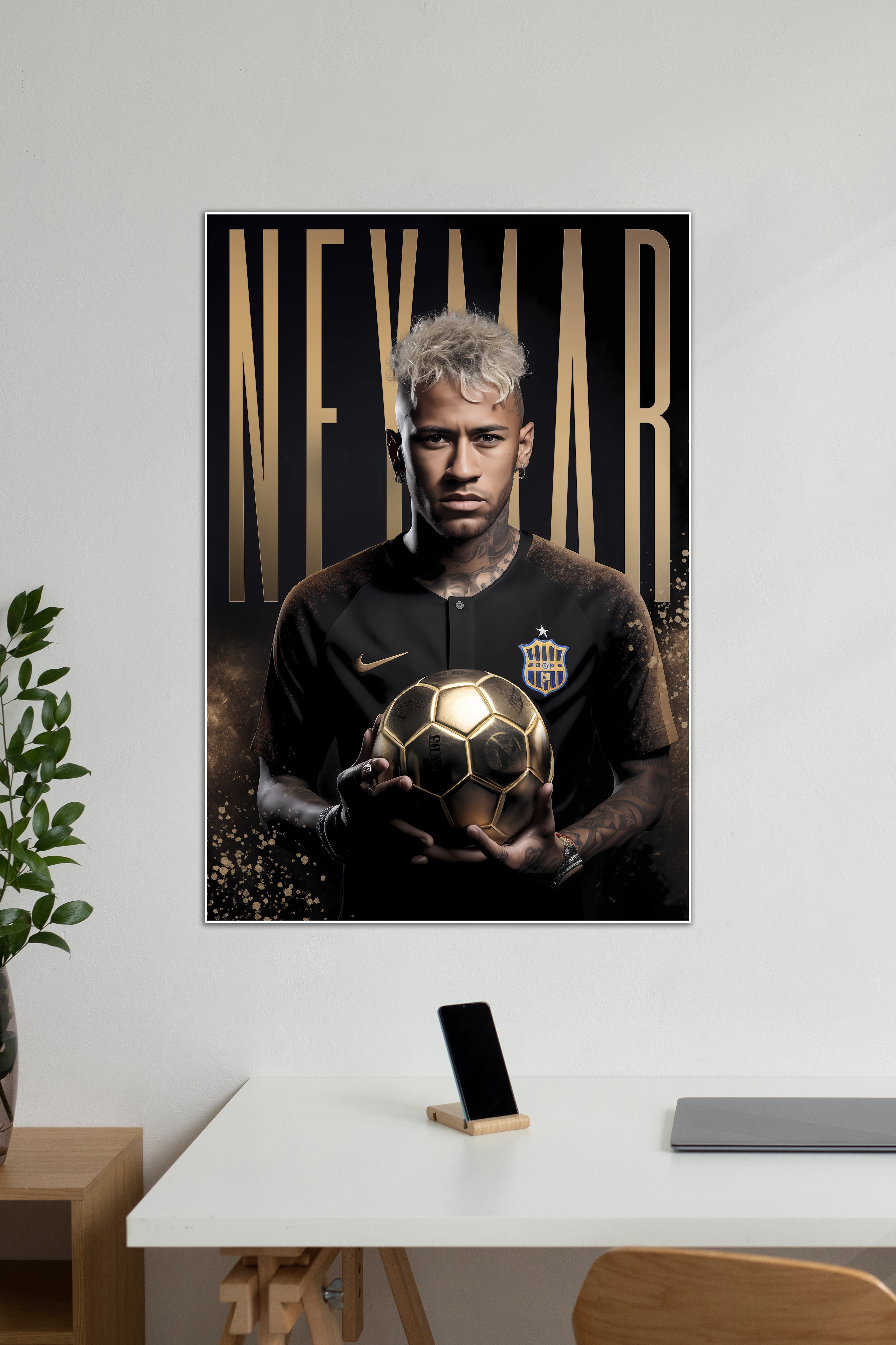 NEYMAR #01 | GOLDEN FOOTBALL | FootBall Poster