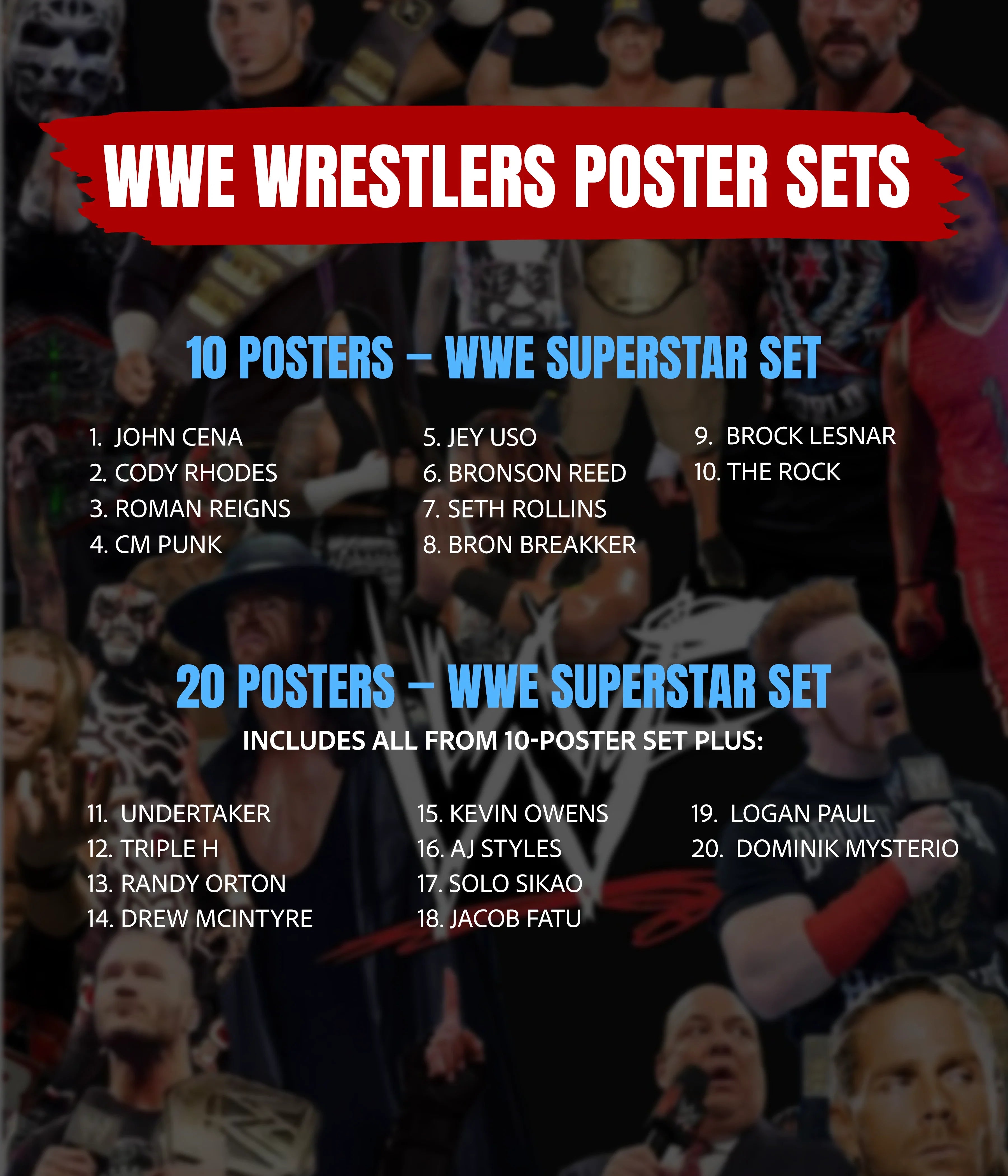 WWE Superstar Poster Set