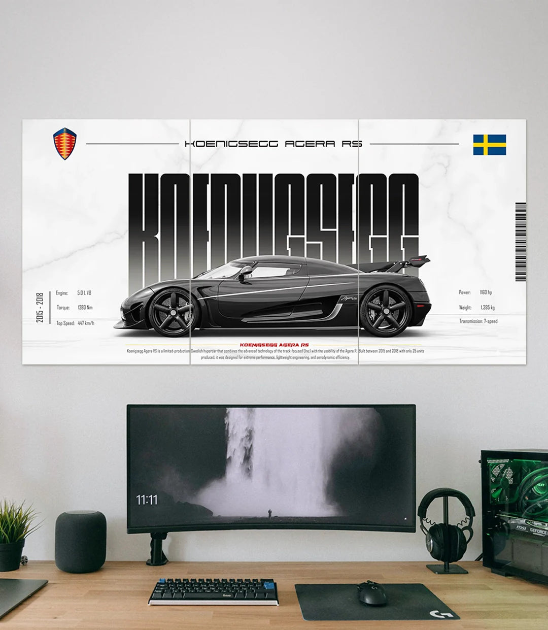 Koenigsegg Agera RS | Solid Car Set | 3 Piece Set