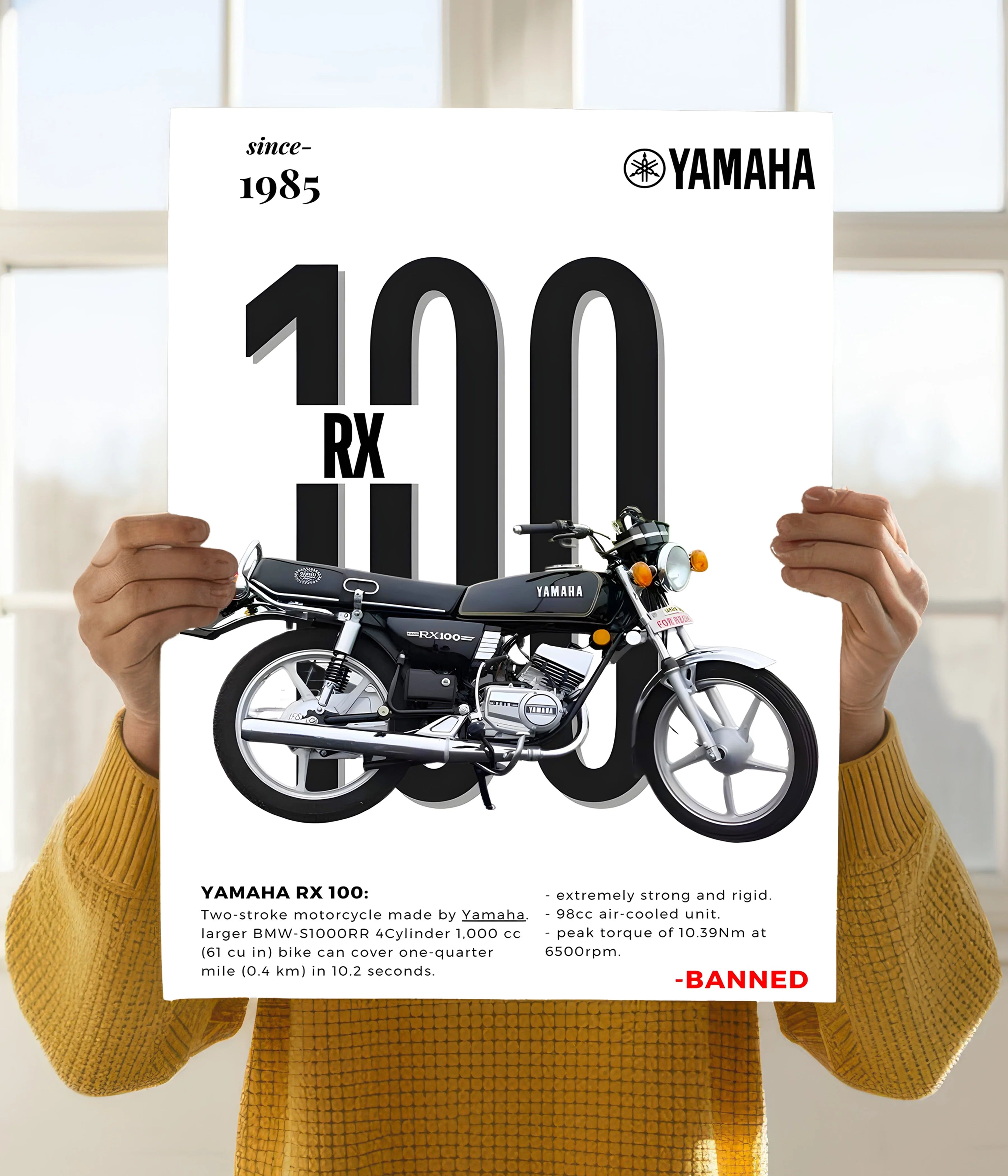 Yamaha RX100 – Classic Legend Bike Wall Poster