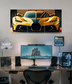 Yellow LaFerrari – Luxury Car Split Wall Poster - Everanta
