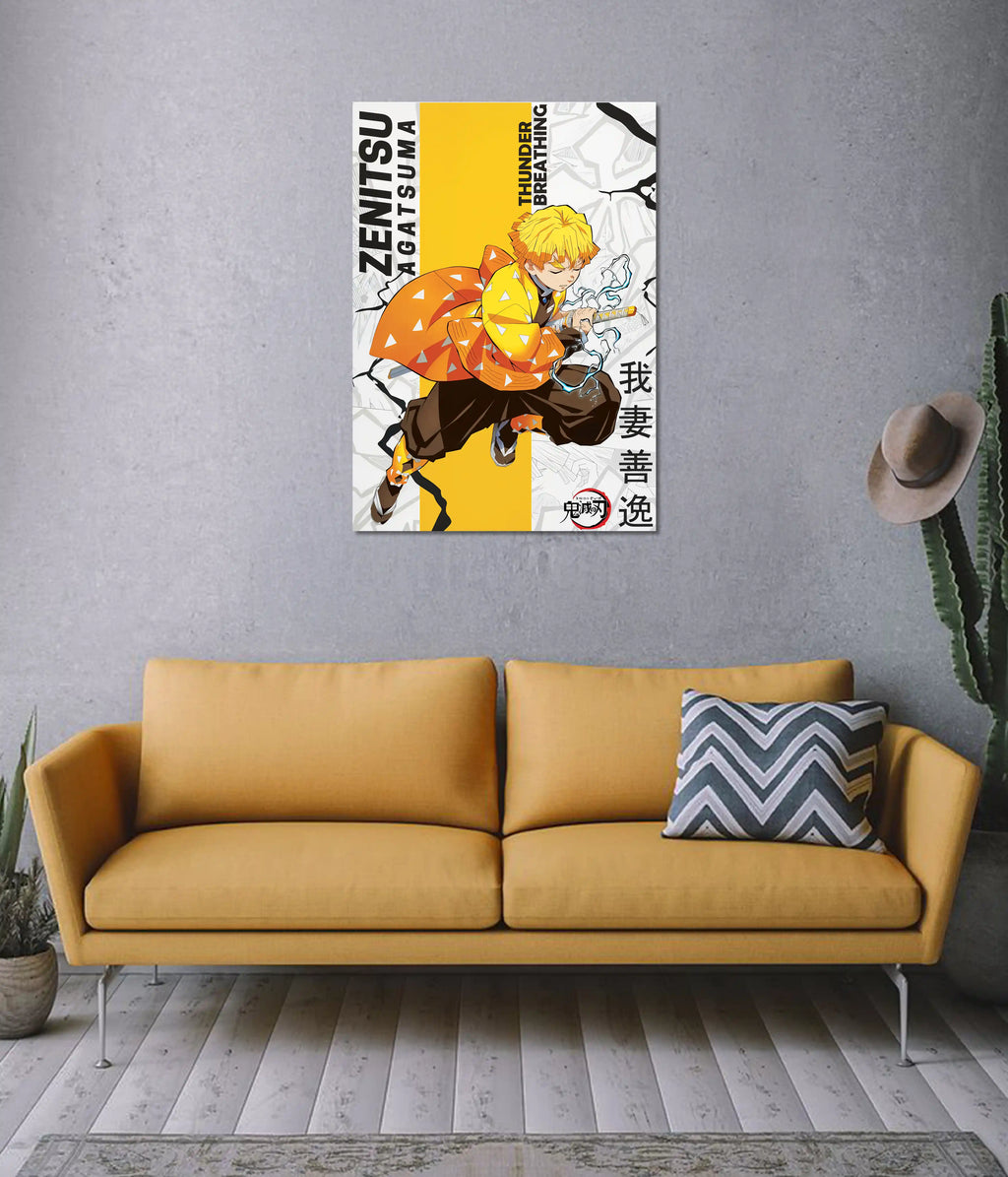 Zenitsu Agatsuma Thunder Breathing Demon Slayer Poster