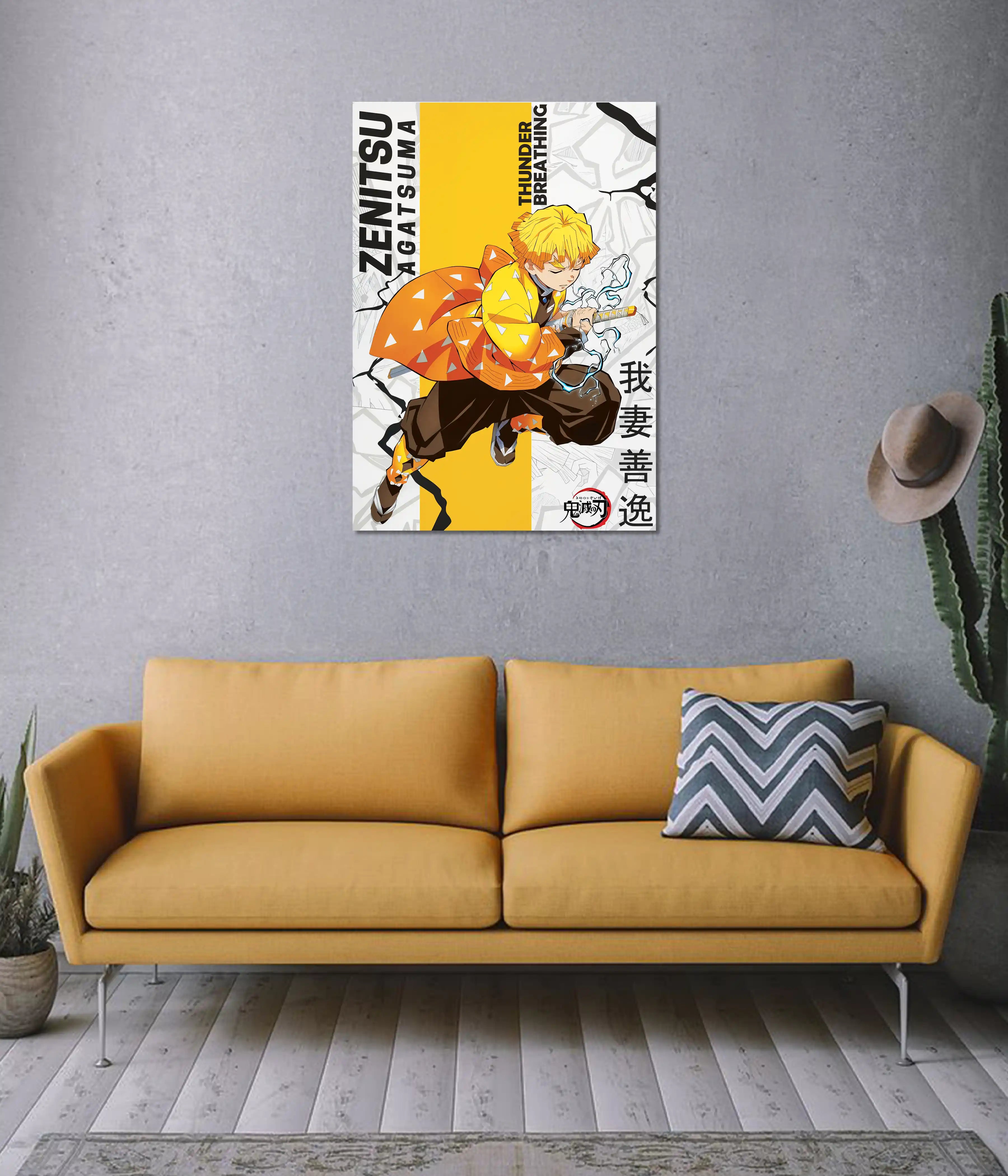 Zenitsu Agatsuma Thunder Breathing Demon Slayer Poster