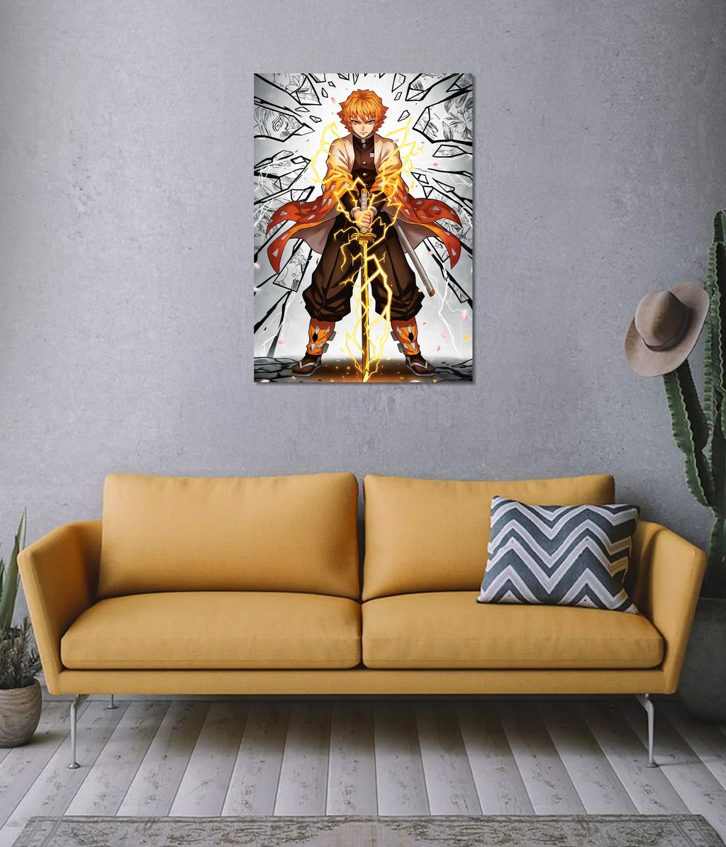 Zenitsu Thunder Breathing Demon Slayer Poster